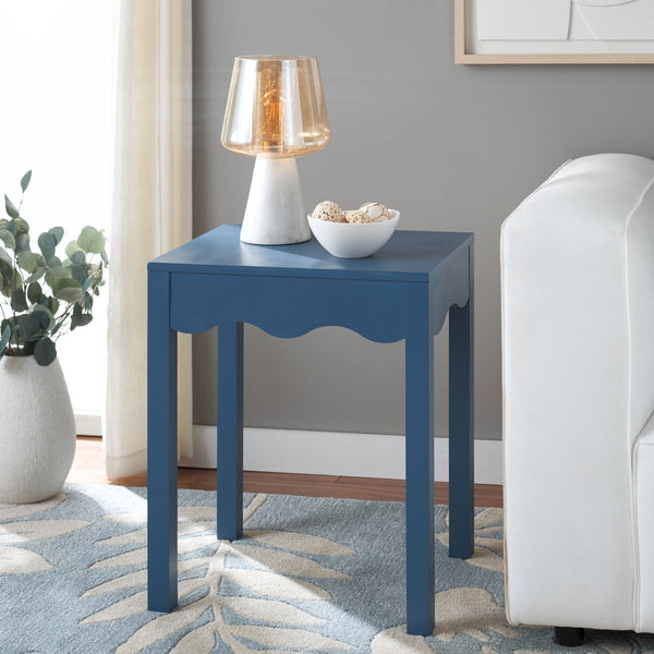 Safavieh Lilith Wave Accent Table - Stylish Sophistication For Living Rooms, Bedrooms, And Entryways Blue Pine Wood,Mdf Acc5733d