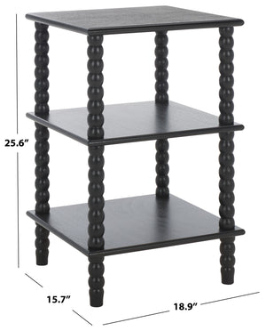 Safavieh Dylin 3 Shelf Accent Table - Stylish Storage Solution For Home Decor And Functional Elegance Matte Black , Pine Wood,Mdf Acc5738b