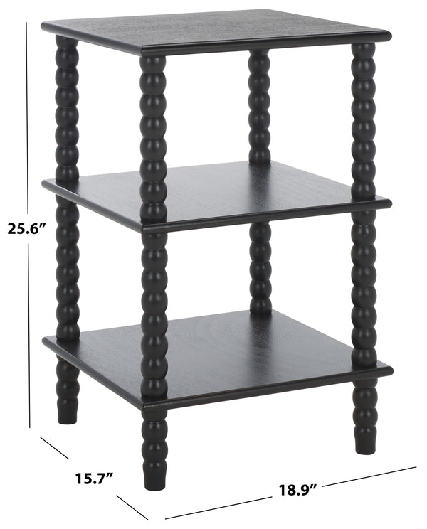 Safavieh Dylin 3 Shelf Accent Table - Stylish Storage Solution For Home Decor And Functional Elegance Matte Black , Pine Wood,Mdf Acc5738b