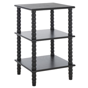 Safavieh Dylin 3 Shelf Accent Table - Stylish Storage Solution For Home Decor And Functional Elegance Matte Black , Pine Wood,Mdf Acc5738b
