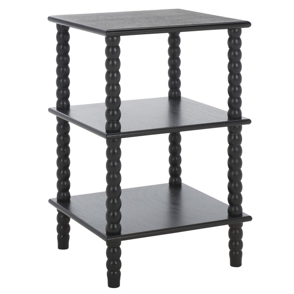 Safavieh Dylin 3 Shelf Accent Table - Stylish Storage Solution For Home Decor And Functional Elegance Matte Black , Pine Wood,Mdf Acc5738b