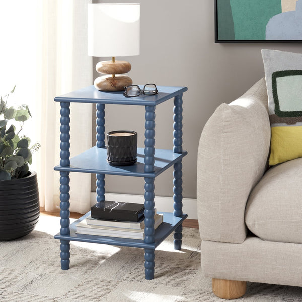 Safavieh Dylin 3 Shelf Accent Table - Stylish Storage Solution For Home Decor And Functional Elegance Blue Pine Wood,Mdf Acc5738e