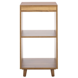 Safavieh Yona Vertical 2-Shelf Accent Table - Stylish Storage Solution For Small Spaces And Modern Decor Brown Oak ACC5740A
