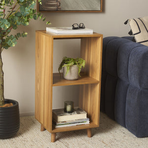 Safavieh Yona Vertical 2-Shelf Accent Table - Stylish Storage Solution For Small Spaces And Modern Decor Brown Oak ACC5740A