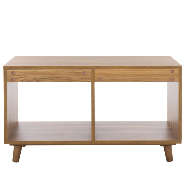 Safavieh Yona Horizontal 2-Shelf Accent Table For Stylish Storage And Display In Any Room Of Your Home Brown Oak ACC5741A