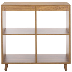 Safavieh Yona 4-Shelf Open Accent Table - Stylish Storage Solution For Any Room, Perfect For Decor & Essentials Brown Oak ACC5742A