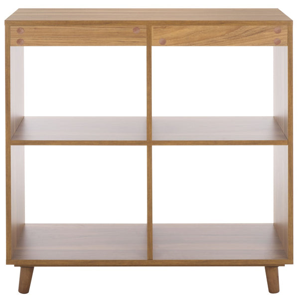 Safavieh Yona 4-Shelf Open Accent Table - Stylish Storage Solution For Any Room, Perfect For Decor & Essentials Brown Oak ACC5742A