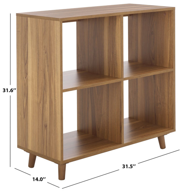 Safavieh Yona 4-Shelf Open Accent Table - Stylish Storage Solution For Any Room, Perfect For Decor & Essentials Brown Oak ACC5742A