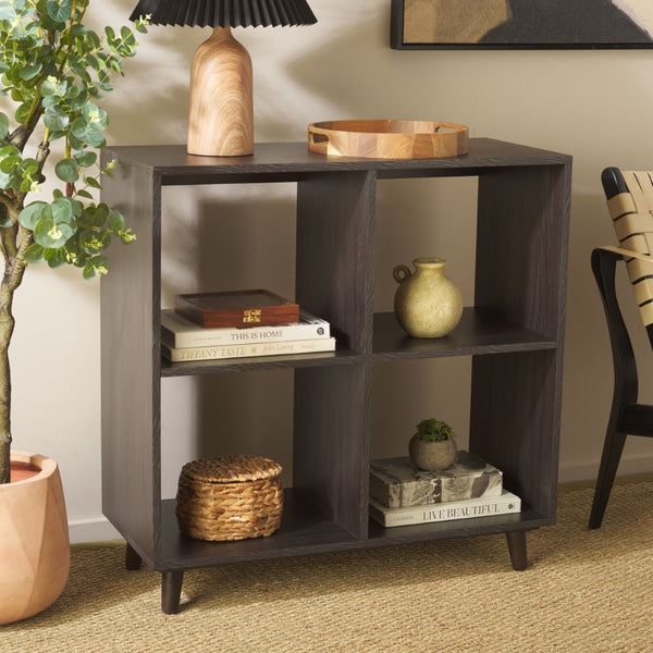 Safavieh Yona 4-Shelf Open Accent Table - Stylish Storage Solution For Any Room, Perfect For Decor & Essentials Brown Oak ACC5742A