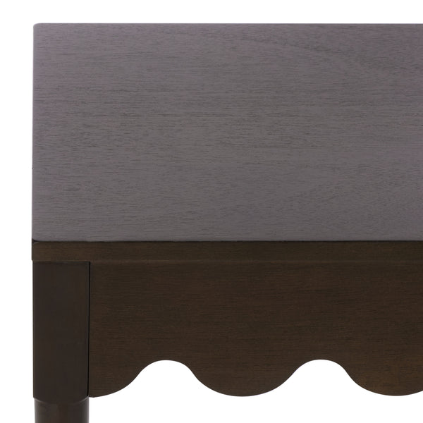 Neha Accent Table With Solid Wood Frame And Veneer Top, Compact Timeless Side Table For Living Rooms
