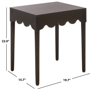 Neha Accent Table With Solid Wood Frame And Veneer Top, Compact Timeless Side Table For Living Rooms