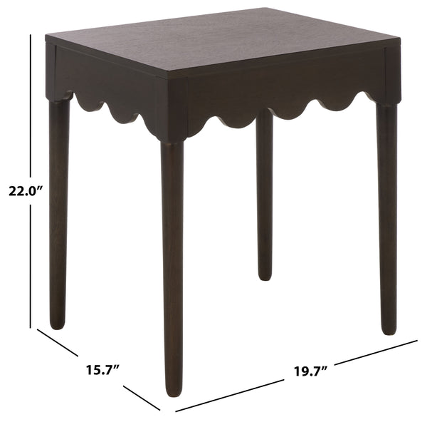 Neha Accent Table With Solid Wood Frame And Veneer Top, Compact Timeless Side Table For Living Rooms