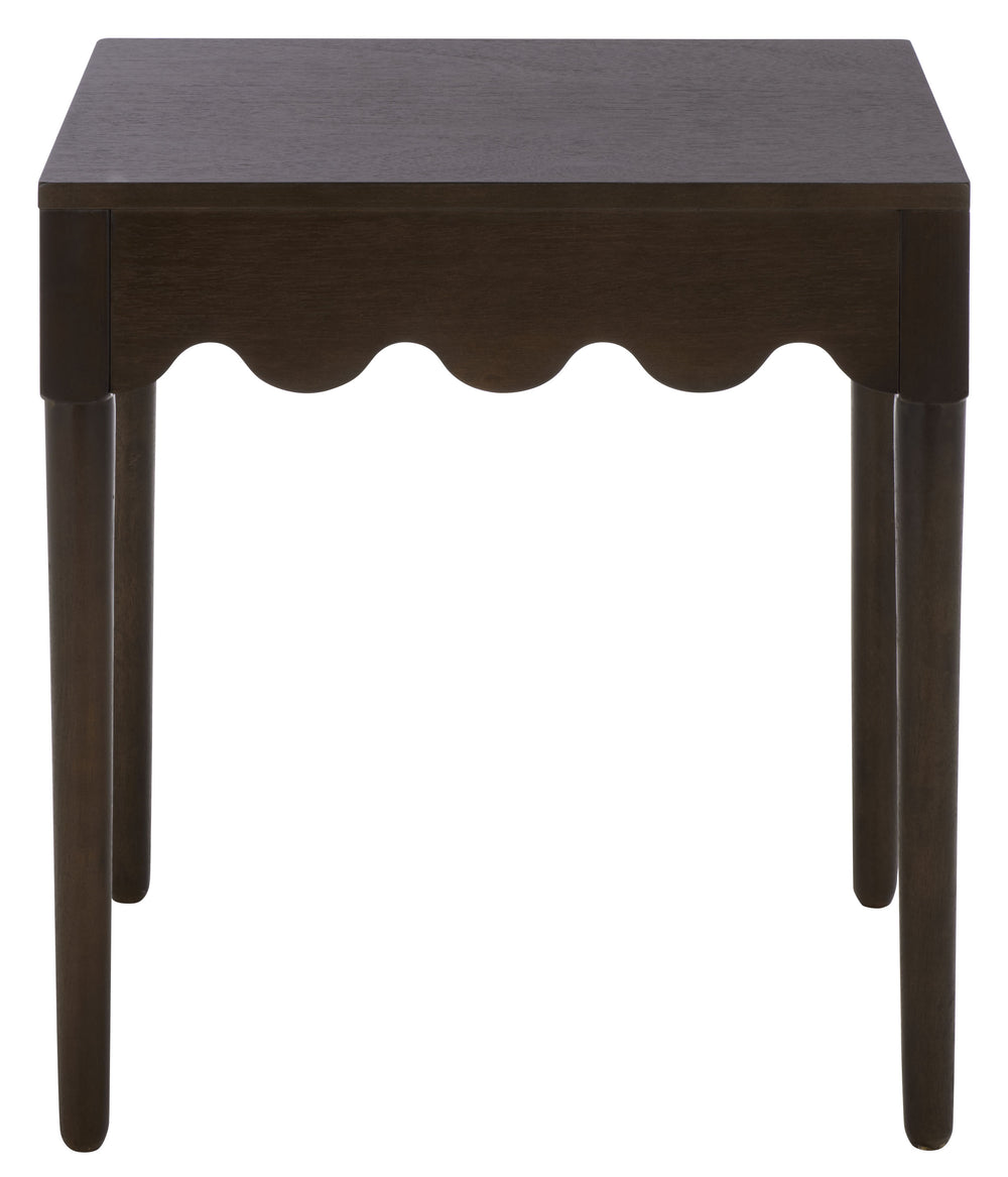 Neha Accent Table With Solid Wood Frame And Veneer Top, Compact Timeless Side Table For Living Rooms