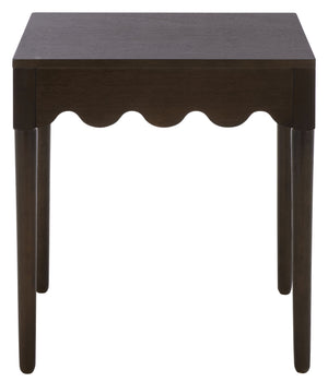 Neha Accent Table With Solid Wood Frame And Veneer Top, Compact Timeless Side Table For Living Rooms