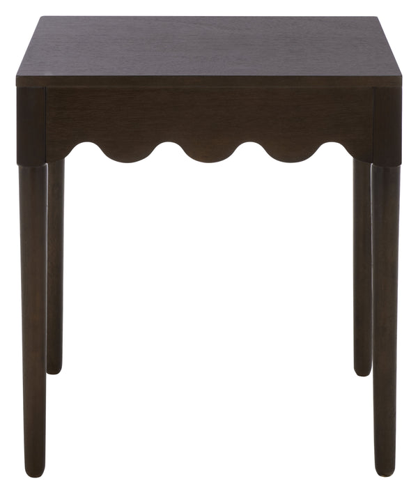 Neha Accent Table With Solid Wood Frame And Veneer Top, Compact Timeless Side Table For Living Rooms