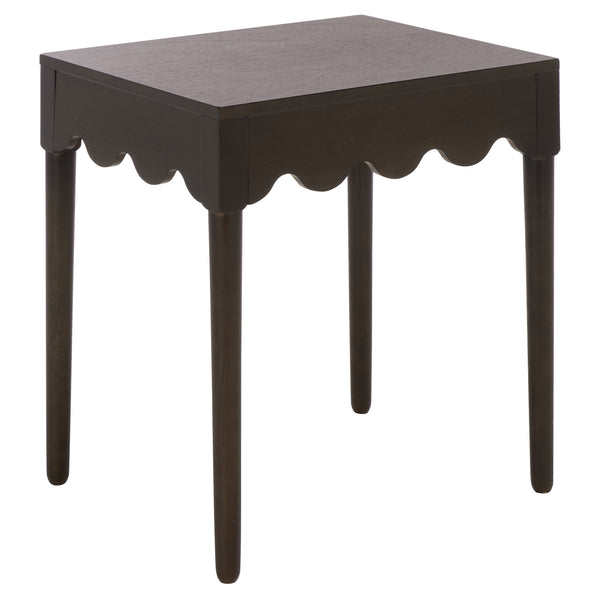 Neha Accent Table With Solid Wood Frame And Veneer Top, Compact Timeless Side Table For Living Rooms