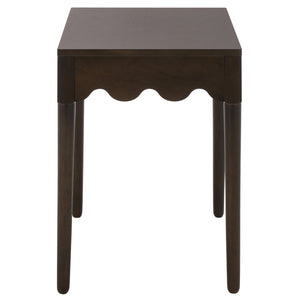 Neha Accent Table With Solid Wood Frame And Veneer Top, Compact Timeless Side Table For Living Rooms