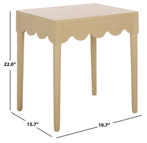 Neha Accent Table With Solid Wood Frame And Veneer Top, Compact Timeless Side Table For Living Rooms
