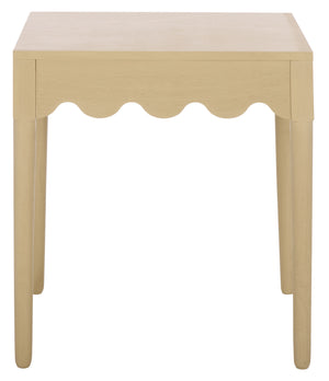 Neha Accent Table With Solid Wood Frame And Veneer Top, Compact Timeless Side Table For Living Rooms