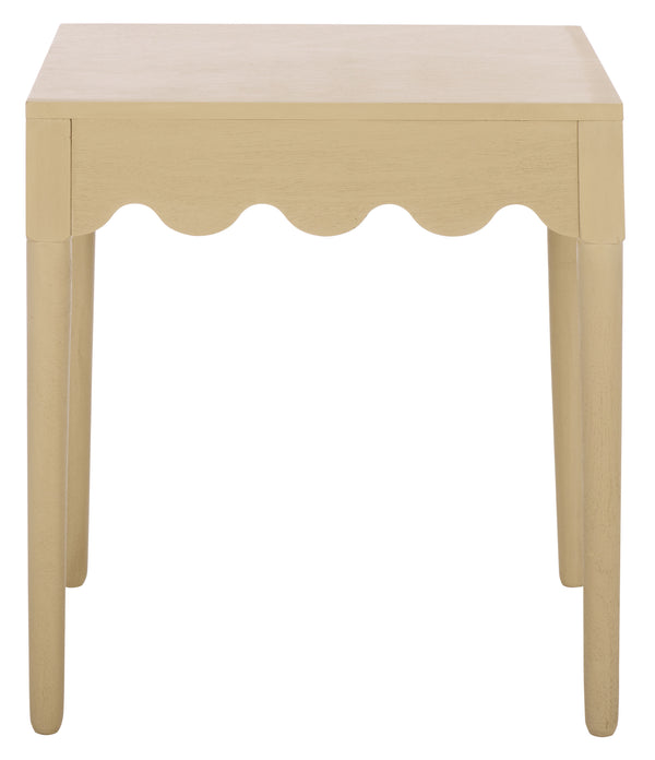 Neha Accent Table With Solid Wood Frame And Veneer Top, Compact Timeless Side Table For Living Rooms