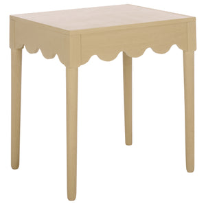 Neha Accent Table With Solid Wood Frame And Veneer Top, Compact Timeless Side Table For Living Rooms