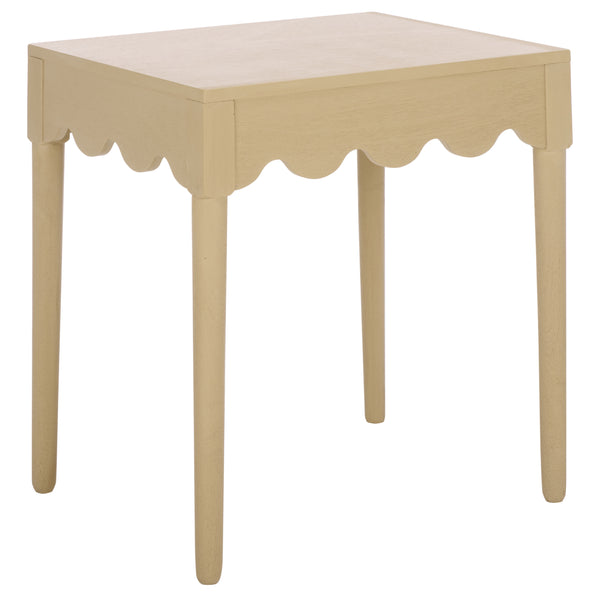 Neha Accent Table With Solid Wood Frame And Veneer Top, Compact Timeless Side Table For Living Rooms