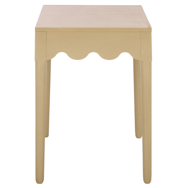 Neha Accent Table With Solid Wood Frame And Veneer Top, Compact Timeless Side Table For Living Rooms