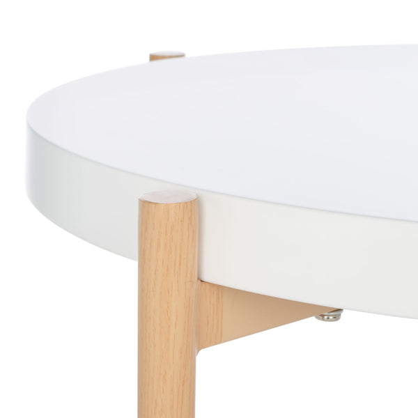 Safavieh Solara Elegant Accent Table - Modern White & Natural Wood Design For Small Spaces, Versatile Use ACC5801A
