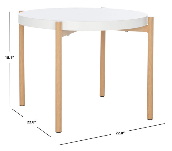 Safavieh Solara Elegant Accent Table - Modern White & Natural Wood Design For Small Spaces, Versatile Use ACC5801A