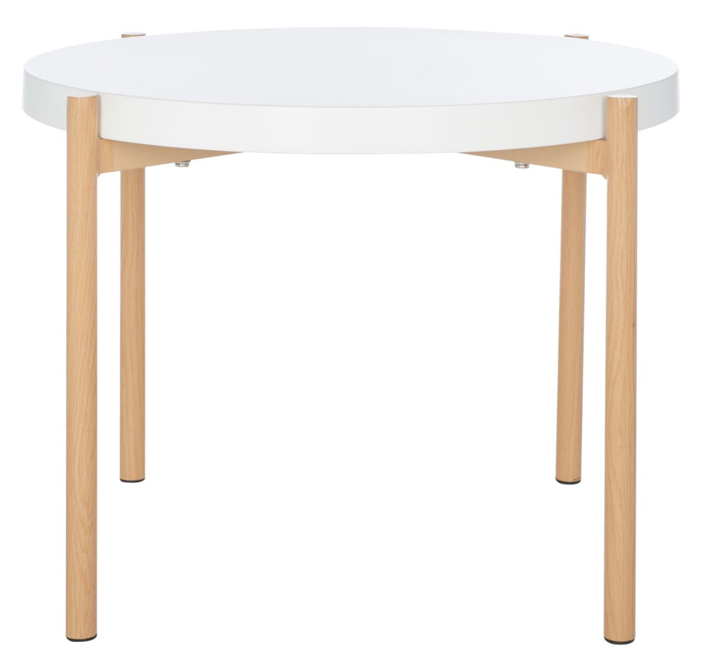 Safavieh Solara Elegant Accent Table - Modern White & Natural Wood Design For Small Spaces, Versatile Use ACC5801A