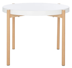 Safavieh Solara Elegant Accent Table - Modern White & Natural Wood Design For Small Spaces, Versatile Use ACC5801A