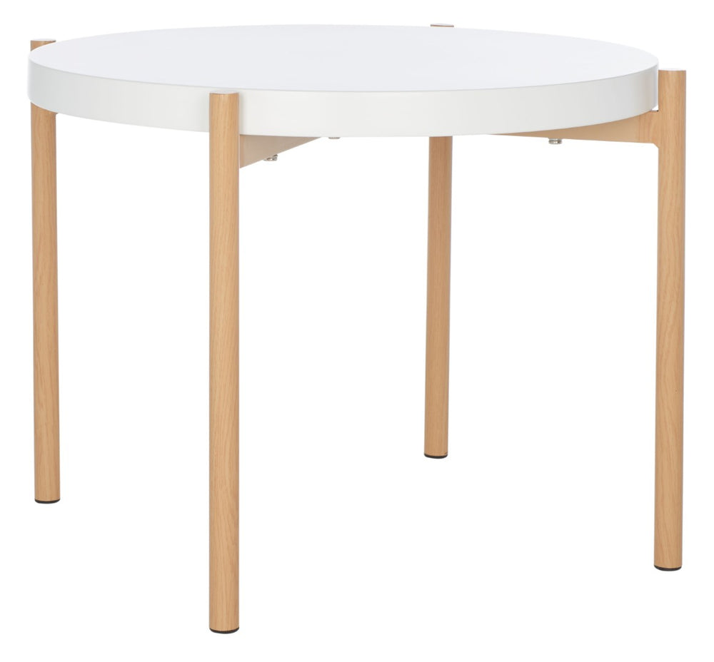 Safavieh Solara Elegant Accent Table - Modern White & Natural Wood Design For Small Spaces, Versatile Use ACC5801A