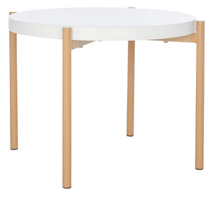 Safavieh Solara Elegant Accent Table - Modern White & Natural Wood Design For Small Spaces, Versatile Use ACC5801A
