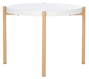 Safavieh Solara Elegant Accent Table - Modern White & Natural Wood Design For Small Spaces, Versatile Use ACC5801A