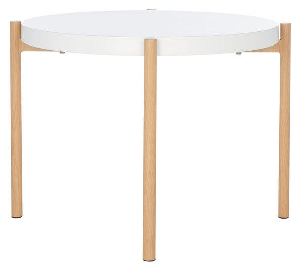 Safavieh Solara Elegant Accent Table - Modern White & Natural Wood Design For Small Spaces, Versatile Use ACC5801A
