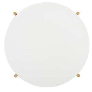 Safavieh Calina Modern Glam Accent Table With Gold Base & White Top - Stylish Compact Design For Any Room ACC5803A