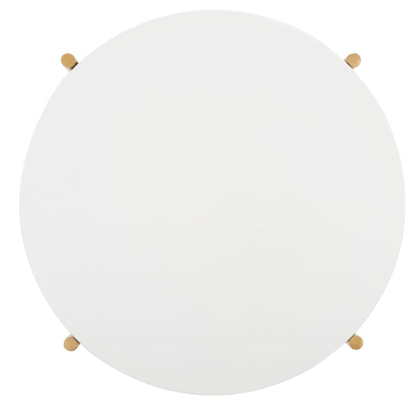 Safavieh Calina Modern Glam Accent Table With Gold Base & White Top - Stylish Compact Design For Any Room ACC5803A