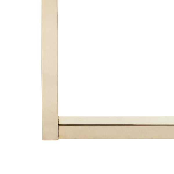 Safavieh Bethany Square End Table – Sleek Contemporary Design With Geometric Base For Modern Living Spaces White Marble Veneer/Brass Leg ACC6201A