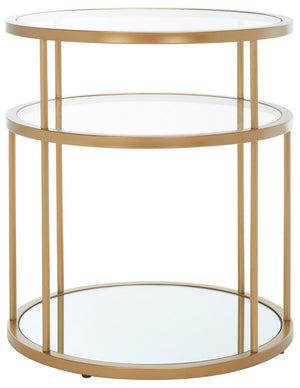 Safavieh Layta 3 Shelf Accent Table XII23 Gold/Glass Metal ACC6402A