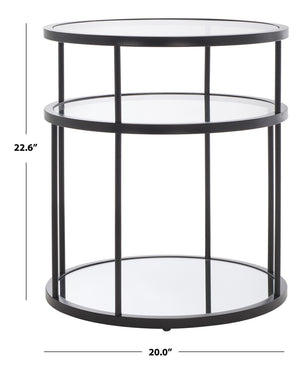 Safavieh Layta 3 Shelf Accent Table XII23 Matte Black Metal ACC6402B