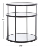 Safavieh Layta 3 Shelf Accent Table XII23 Matte Black Metal ACC6402B