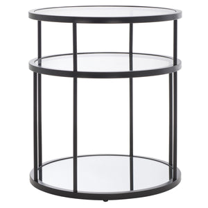 Safavieh Layta 3 Shelf Accent Table XII23 Matte Black Metal ACC6402B