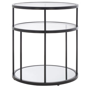Safavieh Layta 3 Shelf Accent Table XII23 Matte Black Metal ACC6402B