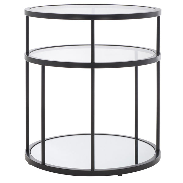 Safavieh Layta 3 Shelf Accent Table XII23 Matte Black Metal ACC6402B