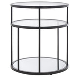 Safavieh Layta 3 Shelf Accent Table XII23 Matte Black Metal ACC6402B