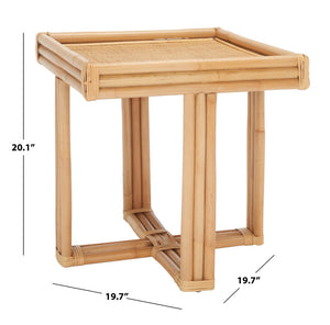 Safavieh Juri Coastal Accent Table – Bamboo-Inspired Rattan Design, Lightweight & Ideal For Any Space ACC6501A