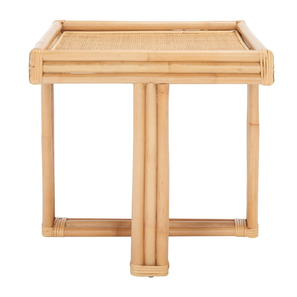 Safavieh Juri Coastal Accent Table – Bamboo-Inspired Rattan Design, Lightweight & Ideal For Any Space ACC6501A