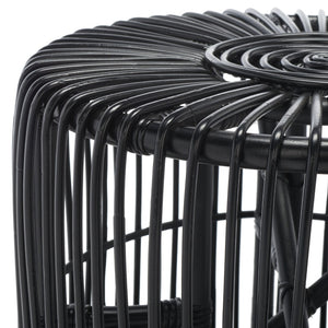 Safavieh Jabez Round Accent Table - Island-Inspired Rattan Design For Coastal And Bohemian Living Spaces Black ACC6502B