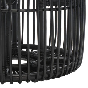 Safavieh Jabez Round Accent Table - Island-Inspired Rattan Design For Coastal And Bohemian Living Spaces Black ACC6502B