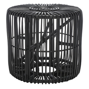 Safavieh Jabez Round Accent Table - Island-Inspired Rattan Design For Coastal And Bohemian Living Spaces Black ACC6502B